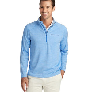 Vineyard Vines Sankaty Quarter Zip Pullover Men’s M Blue Lightweight Golf
